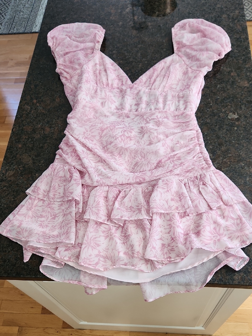 Hello Molly Light Pink Dress with Floral Detail